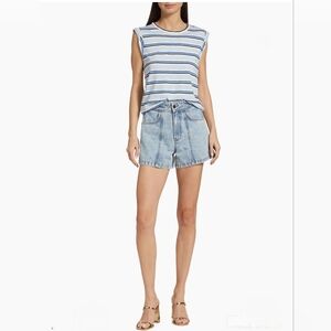 Veronica Beard Dree Striped Muscle T-Shirt Size S